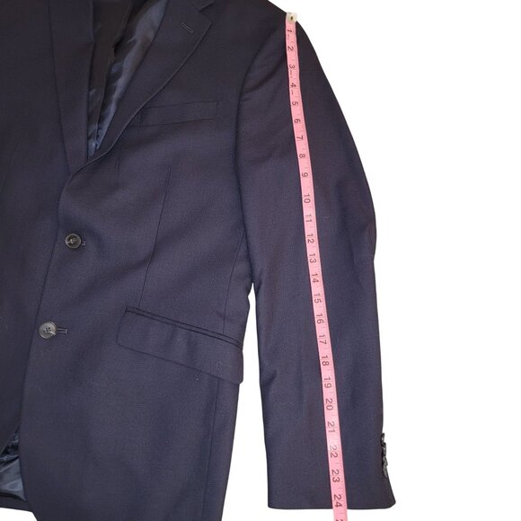 Kenneth Cole Reaction Mens's Navy Suit Jacket 38R 31W Slim Fit - Picture 10 of 16